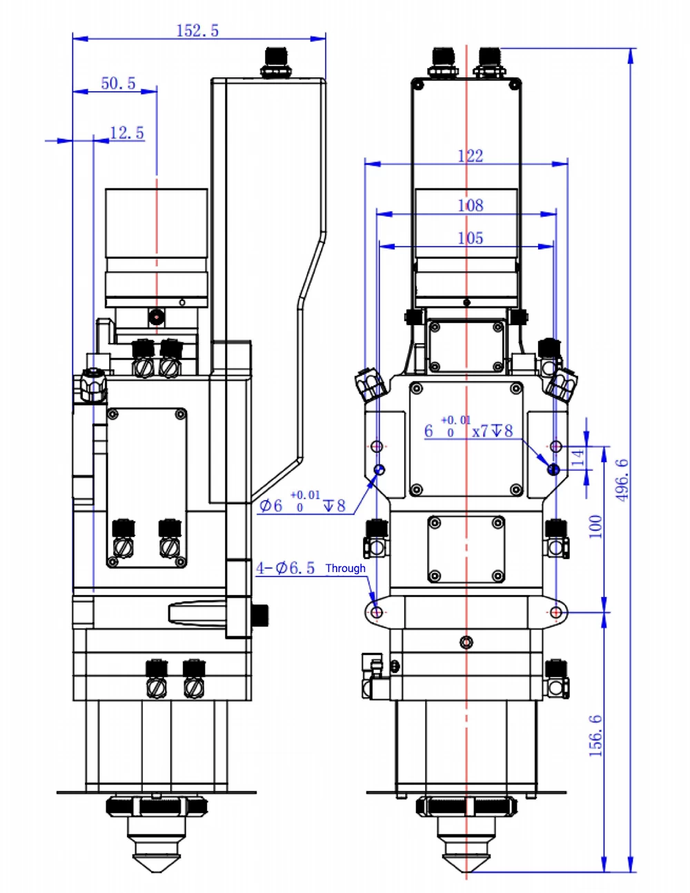 WSX NC150 laser cutting head product details 1