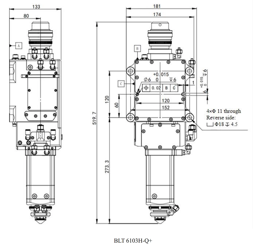 BOCI BLT6103H – Product Size